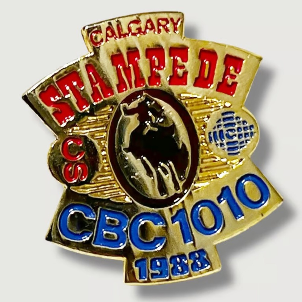 Calgary Stampede CBC 1010 1998 Rodeo Alberta Canada Lapel Vest Hat Pin B34